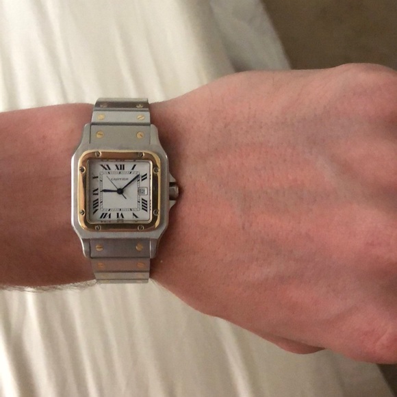 SOLD*Cartier Santos Two Tone 18k Gold Watch - Picture 6 of 6